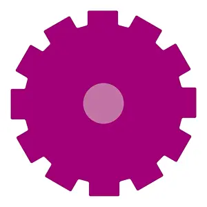 Coordination Prints: Digital illustration of purple cog