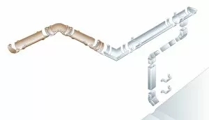 Images Dated 28th January 2009: Digital illustration of rainwater guttering system