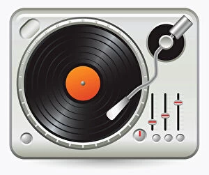 Images Dated 11th May 2010: Digital illustration of record on record player
