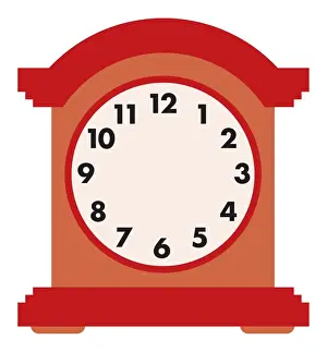 Absence Prints: Digital illustration representing carriage clock face without minute and hour hands
