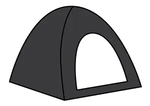 Dome Tent Prints: Digital illustration representing dome tent