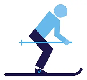 Forward Prints: Digital illustration representing man skiing