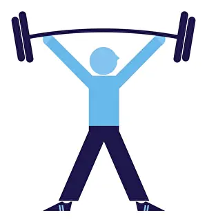 Weightlifting Prints: Digital illustration representing man weightlifting