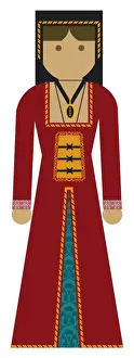 Queen Royal Person Prints: Digital illustration representing queen wearing period costume