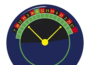 Digital illustration representing roulette wheel