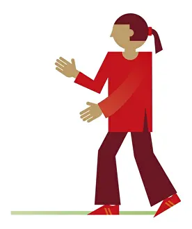 Practicing Prints: Digital illustration representing women practising Taijiquan move
