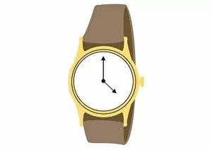 Digital illustration representing wrist watch showing 4 o clock