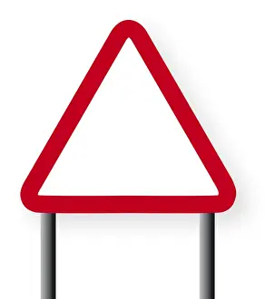 Road Sign Prints: Digital illustration of roadworks warning sign