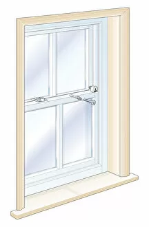 Images Dated 30th January 2009: Digital illustration of three sash window locks