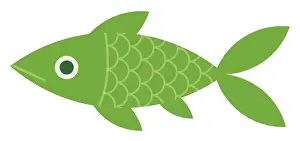 Animal Scale Prints: Digital illustration of scaly green fish