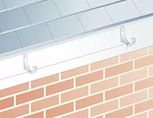 Digital Illustration showing brackets on roof gutter