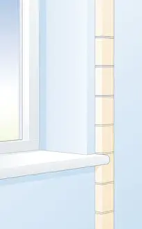 Order Prints: Digital Illustration showing how to plan tile layout on wall near window