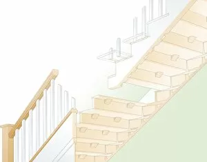 Digital Illustration showing staircase supports