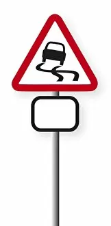 Digital illustration of sign warning of icy road ahead