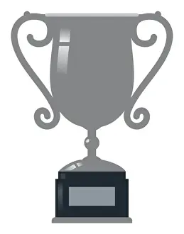 Silver Colored Prints: Digital illustration of silver trophy