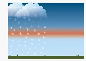 Images Dated 12th May 2010: Digital illustration of sleet falling from clouds