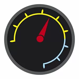Digital illustration of a speedometer