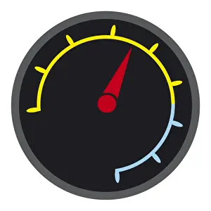 Gauge Prints: Digital illustration of a speedometer