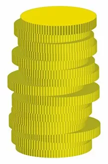 Digital illustration of stack of gold coins