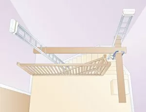 Support Gallery: Digital illustration of stairwell platform