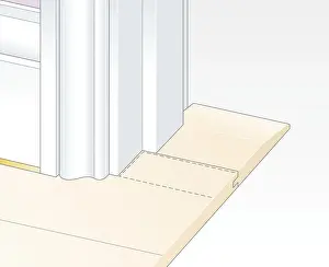 Digital Illustration of threshold woodstrip below architrave