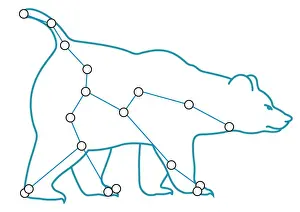 Astronomy Prints: Digital illustration of Ursa Major (Great Bear) constellation