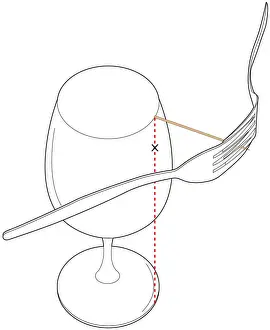 Balance Prints: Digital illustration of using gravity to balance forks and toothpick from wine glass