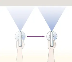 Digital illustration of using paint spray guns to evenly spray paint on wall