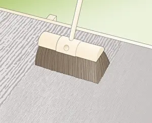 Pathway Prints: Digital illustration using stiff broom to lightly sweep over wet, leveled concrete path
