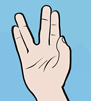 Digital illustration of Vulcan salute