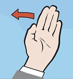 Palm Of Hand Prints: Digital illustration of waving hand