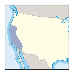 Us State Border Prints: Digital illustration of wine growing region in California