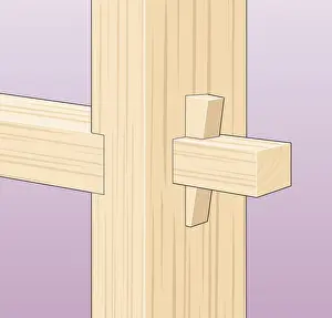 Partition Prints: Digital illustration of wood wedging trimmer in stud partition