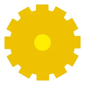Coordination Prints: Digital illustration of yellow cog
