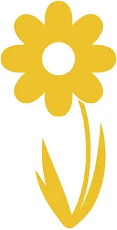 Daisy Prints: Digital illustration of yellow daisy on white background
