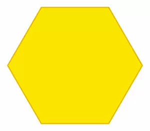 Digital illustration of yellow hexagon