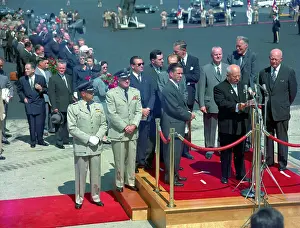 Herter Prints: Dignitaries and Nikita Krushchev at Microphone