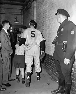 Outfielder Prints: Dimaggio And Son Walk To Dressing Room