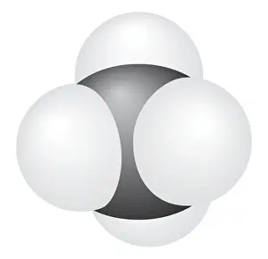 Molecular Structure Prints: Three dimensional digital illustration of molecular structure of Methane