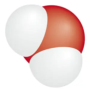 Molecular Structure Prints: Three dimensional digital illustration of molecular structure of water vapour