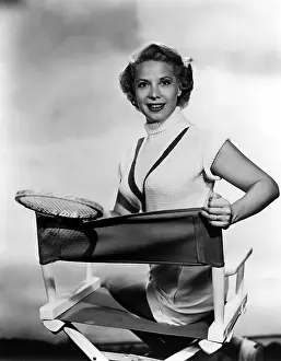7 12 17 Shore Prints: Dinah Shore Portrait with Tennis Racquet
