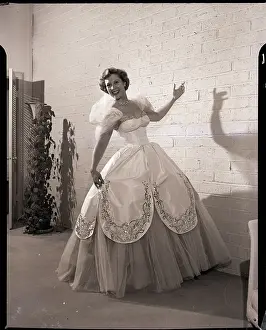 Dinah Shore Posing in a Couture Gown