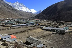 Dingboche village, Imja Khola river valley