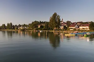 Lakeside Prints: Dingelsdorf on Lake Constance, with parish church of St