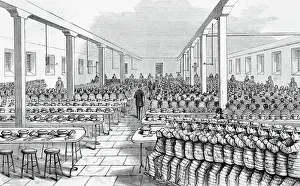 Dining Hall At Sing Sing Prison/Woodcut