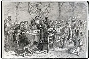 Colonist Prints: Dining Room Of French Colonists