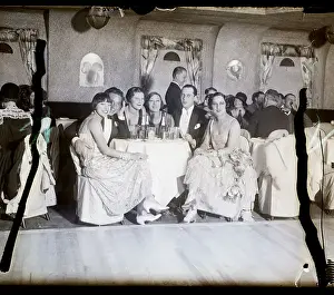 Club Prints: Dinner Party In Night Club Group Seated