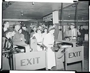 Marie Dionne Prints: Dionne Quintuplets Entering Subway Station