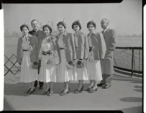 Dionne Quintuplets Standing on Ferry