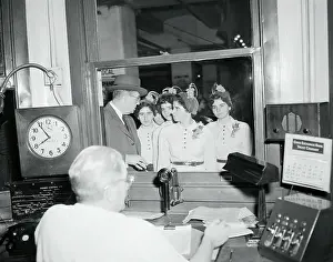 Marie Dionne Prints: Dionne Quintuplets at Subway Control Room Window